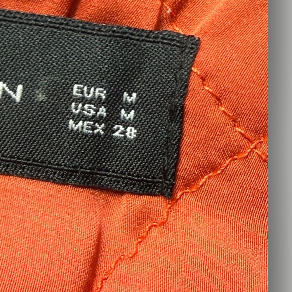 Zara Woman MA-1 Bomber Jacket Olive Green Orange Lining Size M - Picture 7 of 8